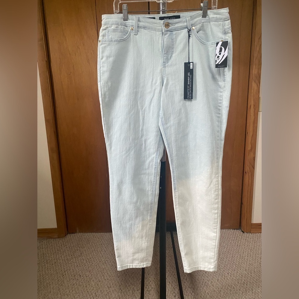 Nine West Cigarette Fit Skinny Leg Fit Light Blue Women's Jeans